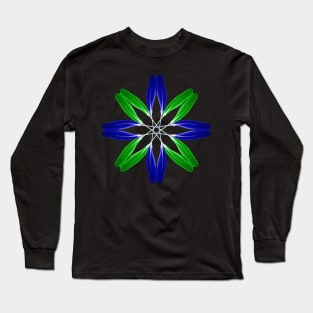 Feather flower Blue Green Long Sleeve T-Shirt